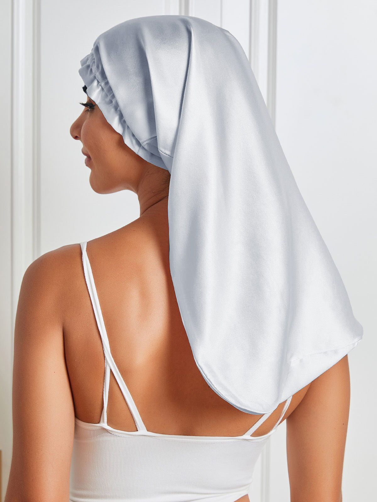 [Silver] SilkSilky-UK Pure Silk Sleep Cap 006