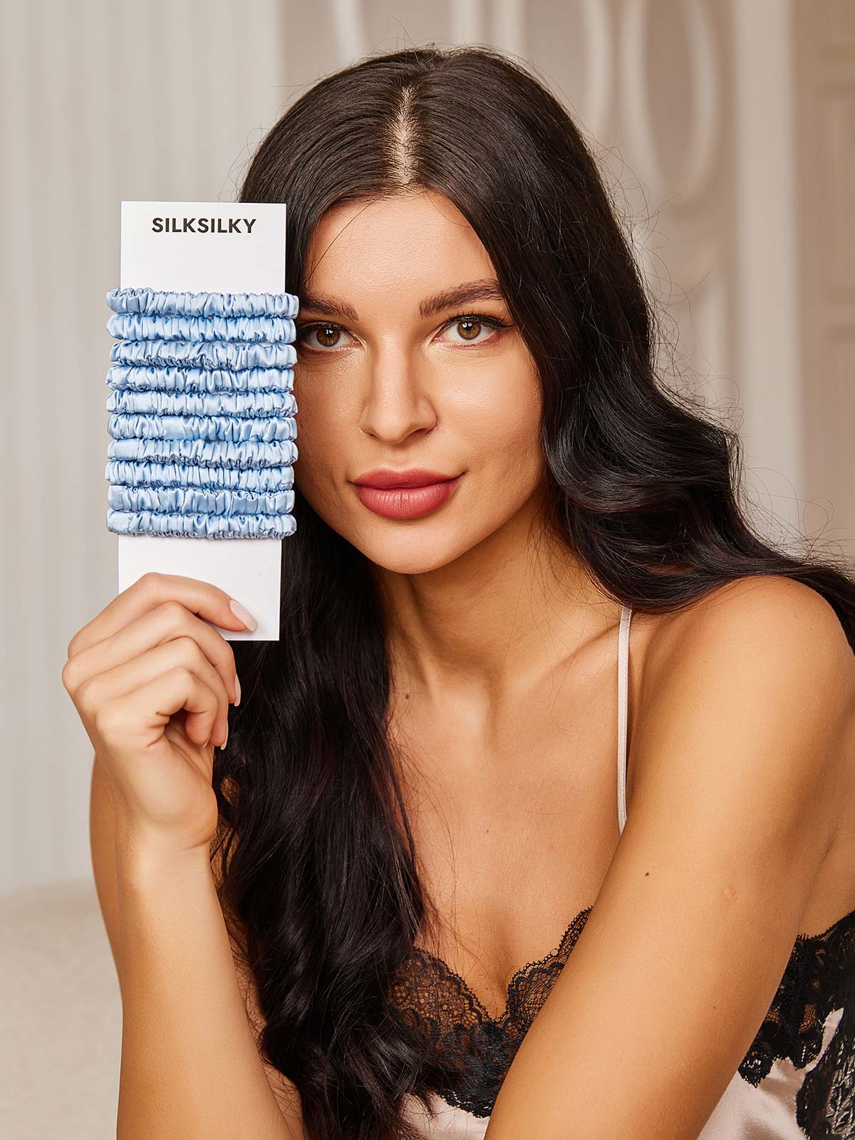 [Sky Blue] SilkSilky-UK 19Momme Scrunchie 001