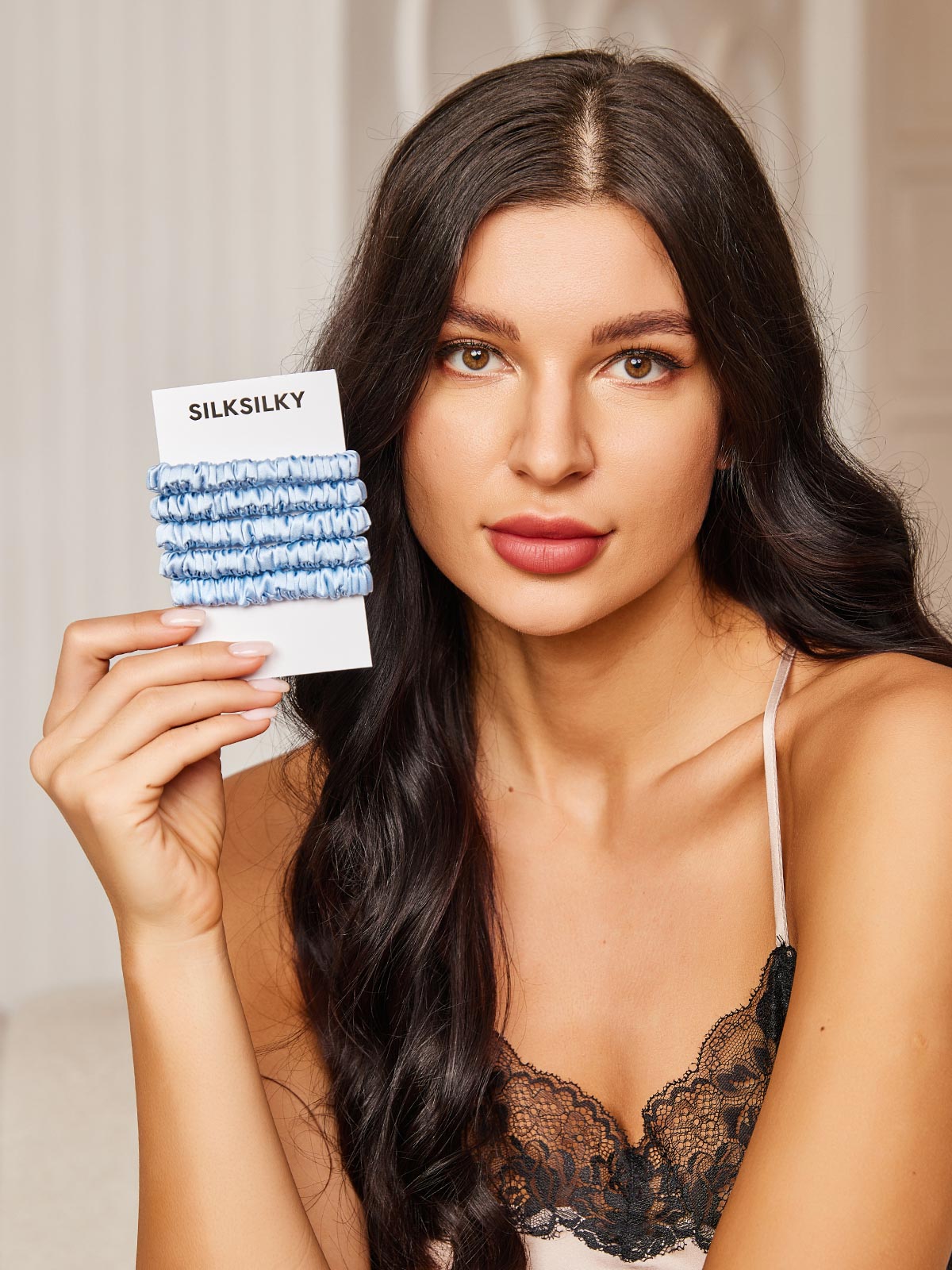 [Sky Blue] SilkSilky-UK Scrunchie 001