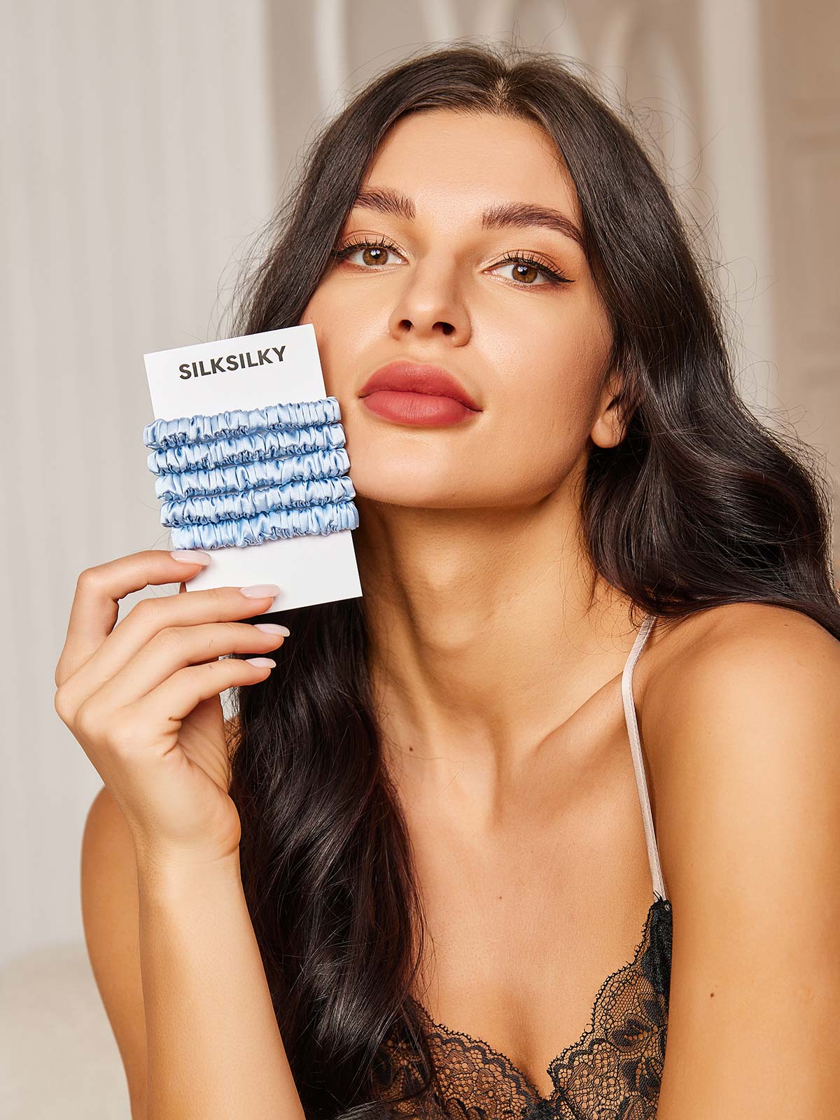 [Sky Blue] SilkSilky-UK Scrunchie 002