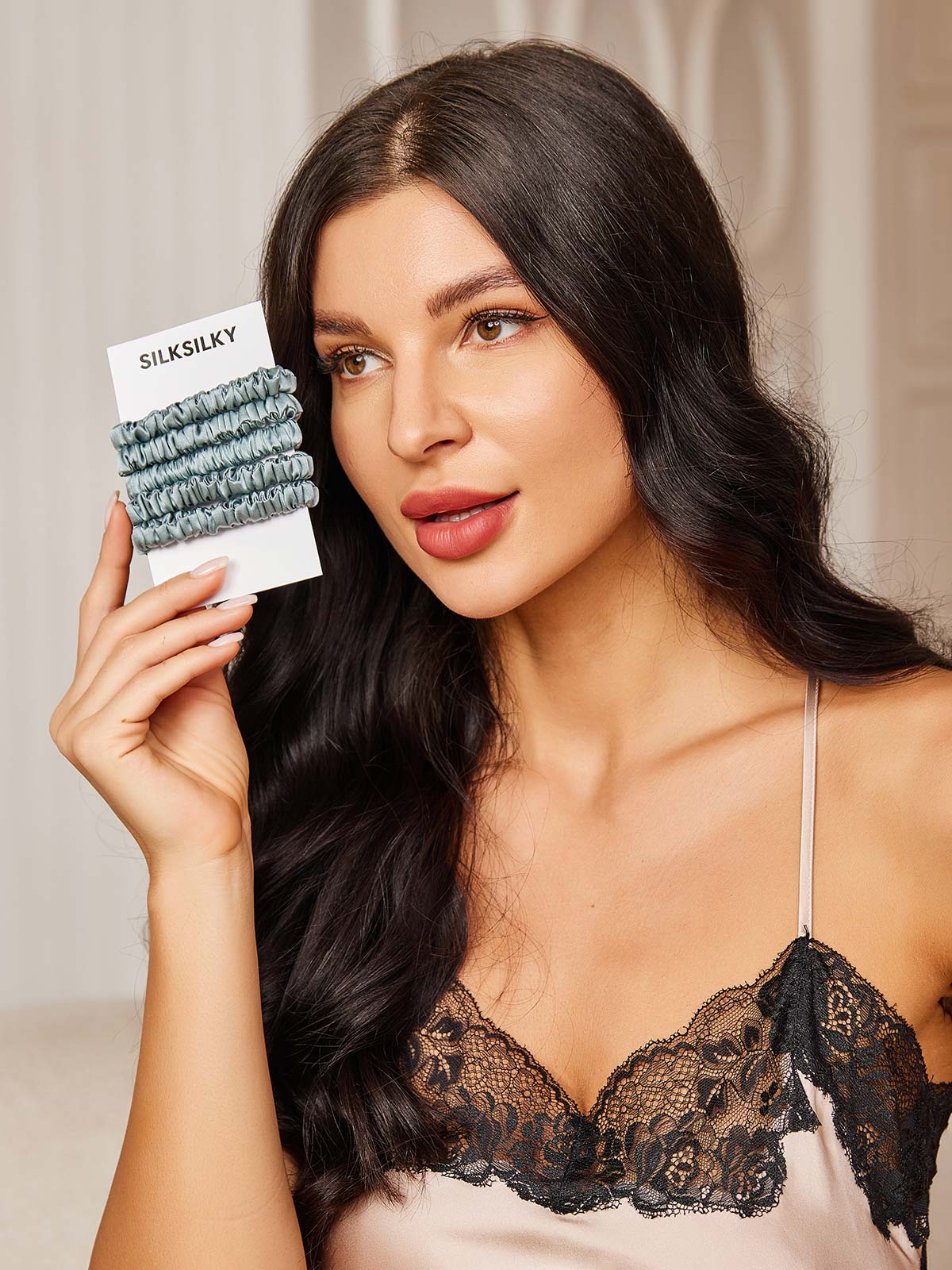 [Steel Blue] SilkSilky-UK Scrunchie 001