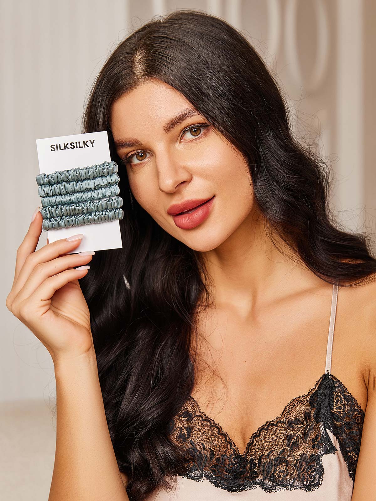 [Steel Blue] SilkSilky-UK Scrunchie 003