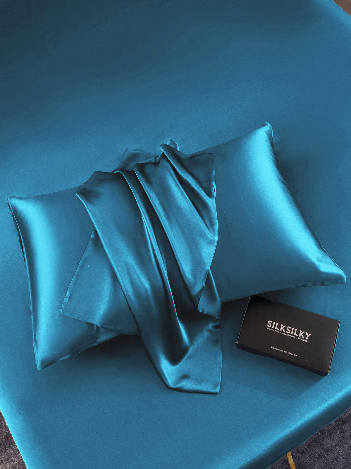 [Teal] SilkSilky-UK 19Momme Pure Silk Pillowcase 006