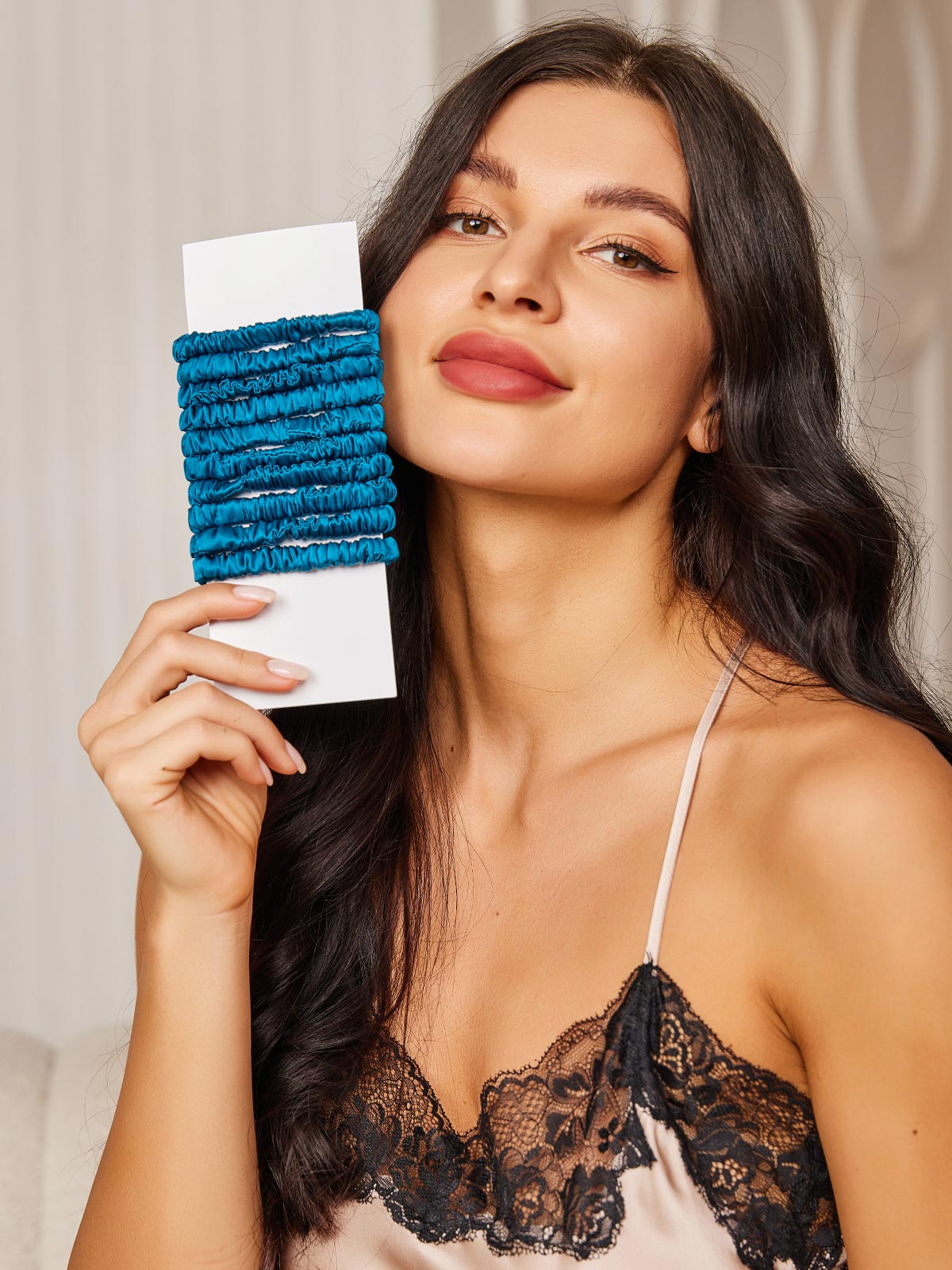 [Teal] SilkSilky-UK 19Momme Pure Silk Scrunchie 002