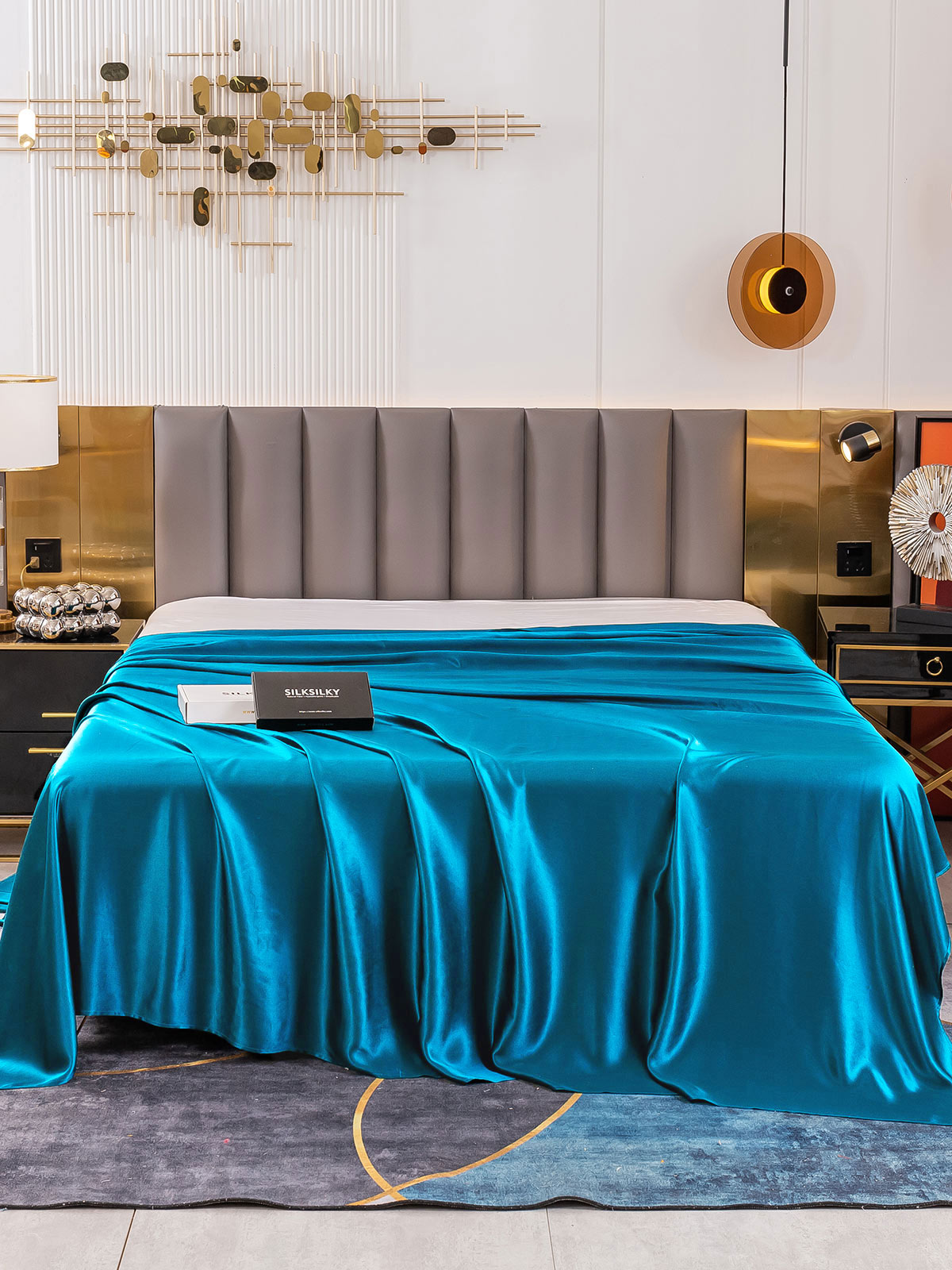 [Teal] SilkSilky-UK 19Momme Pure Silk Sheet 002