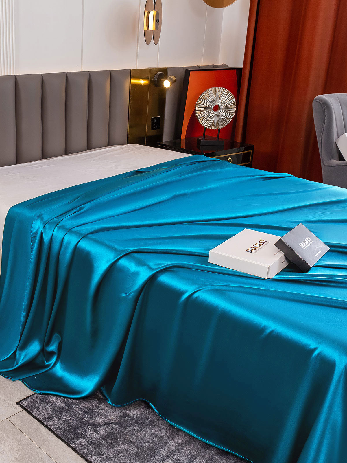 [Teal] SilkSilky-UK 19Momme Pure Silk Sheet 003