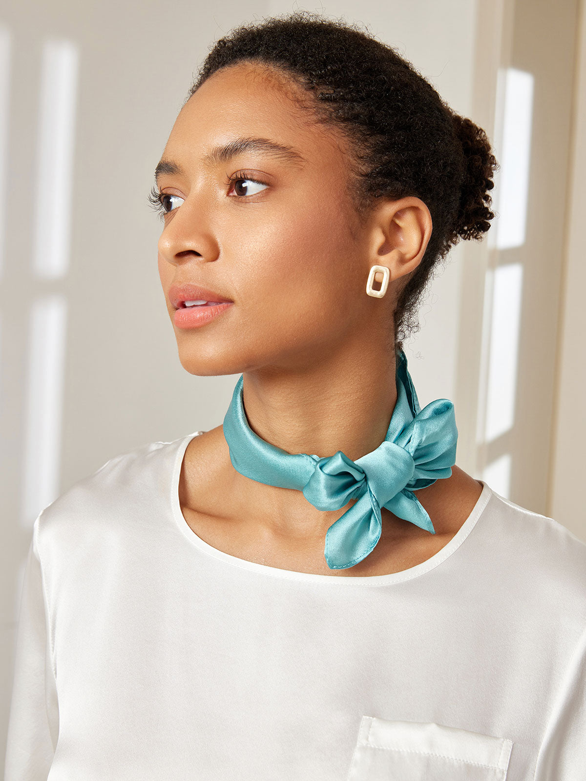 [Teal] SilkSilky-UK Pure Silk Scarf 002