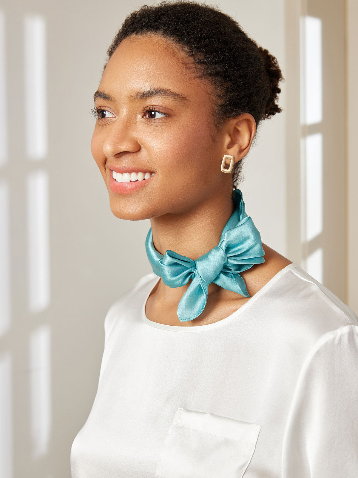 [Teal] SilkSilky-UK Pure Silk Scarf 003