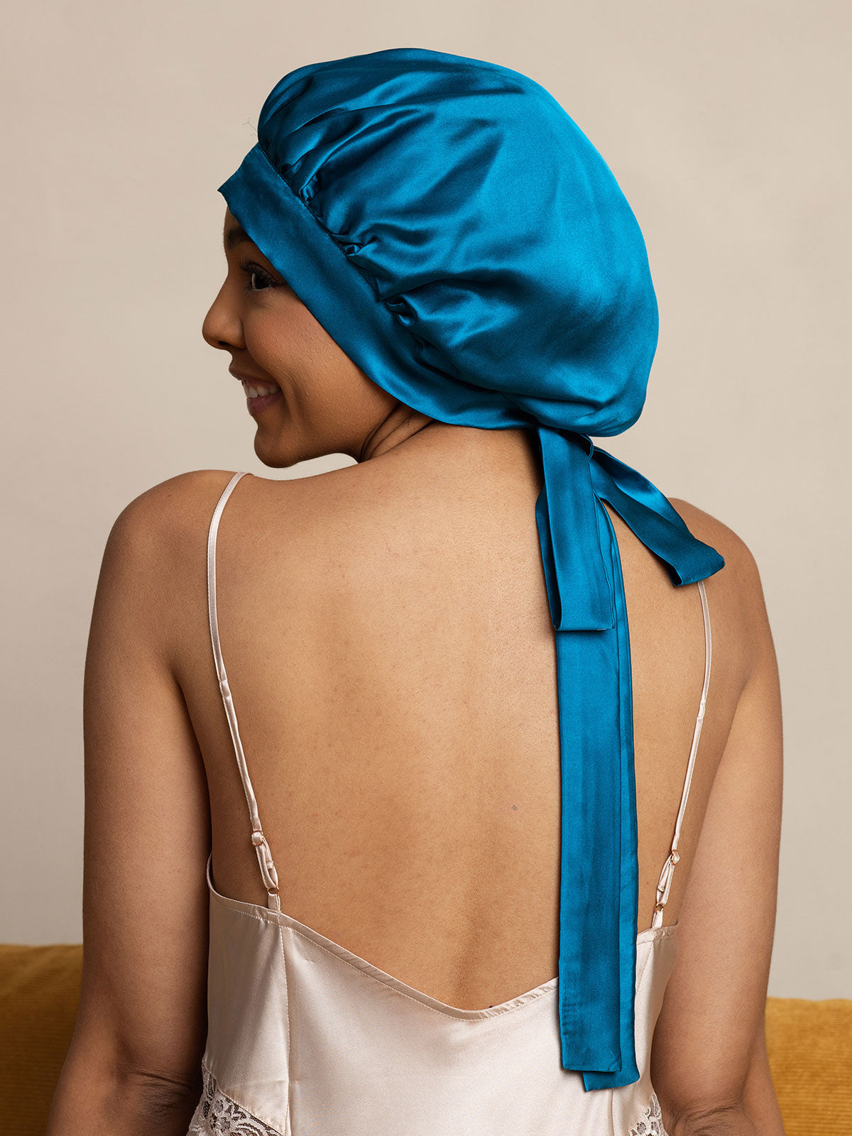 [Teal] SilkSilky-UK Pure Silk Sleep Cap 005