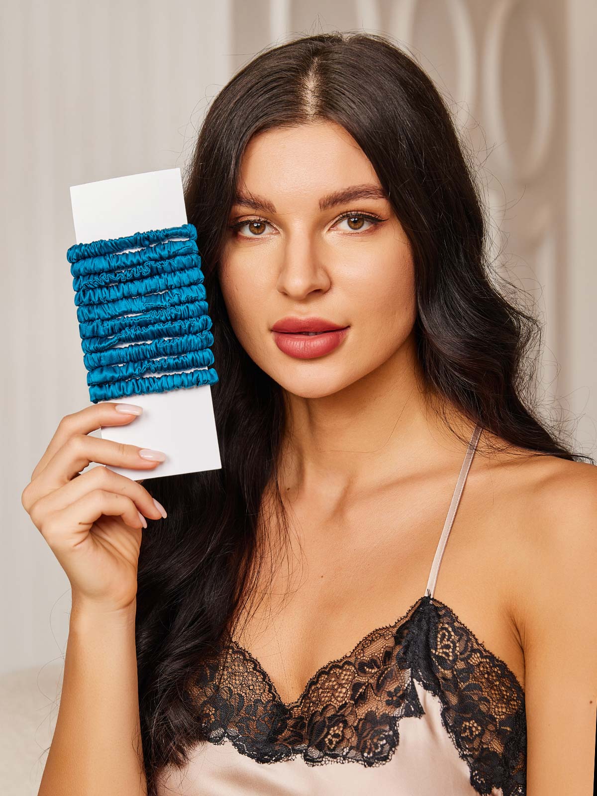 [Teal] SilkSilky-UK 19Momme Scrunchie 001