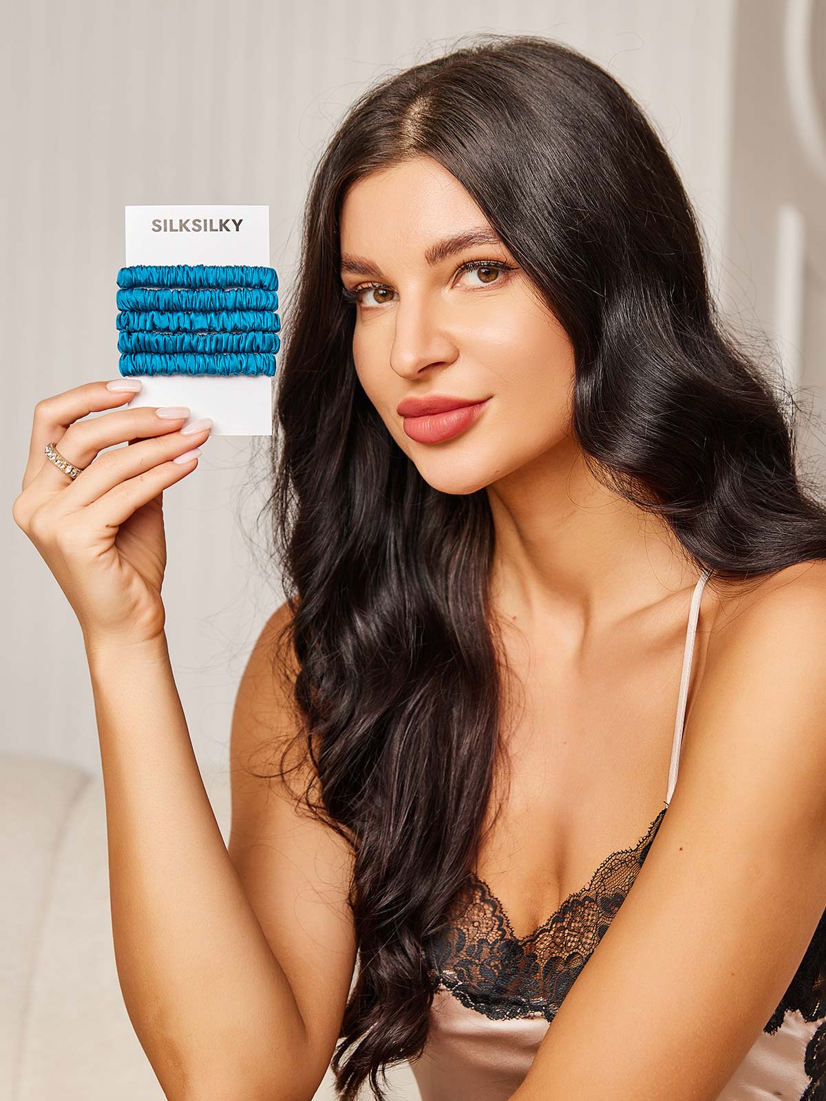 [Teal] SilkSilky-UK Scrunchie 002