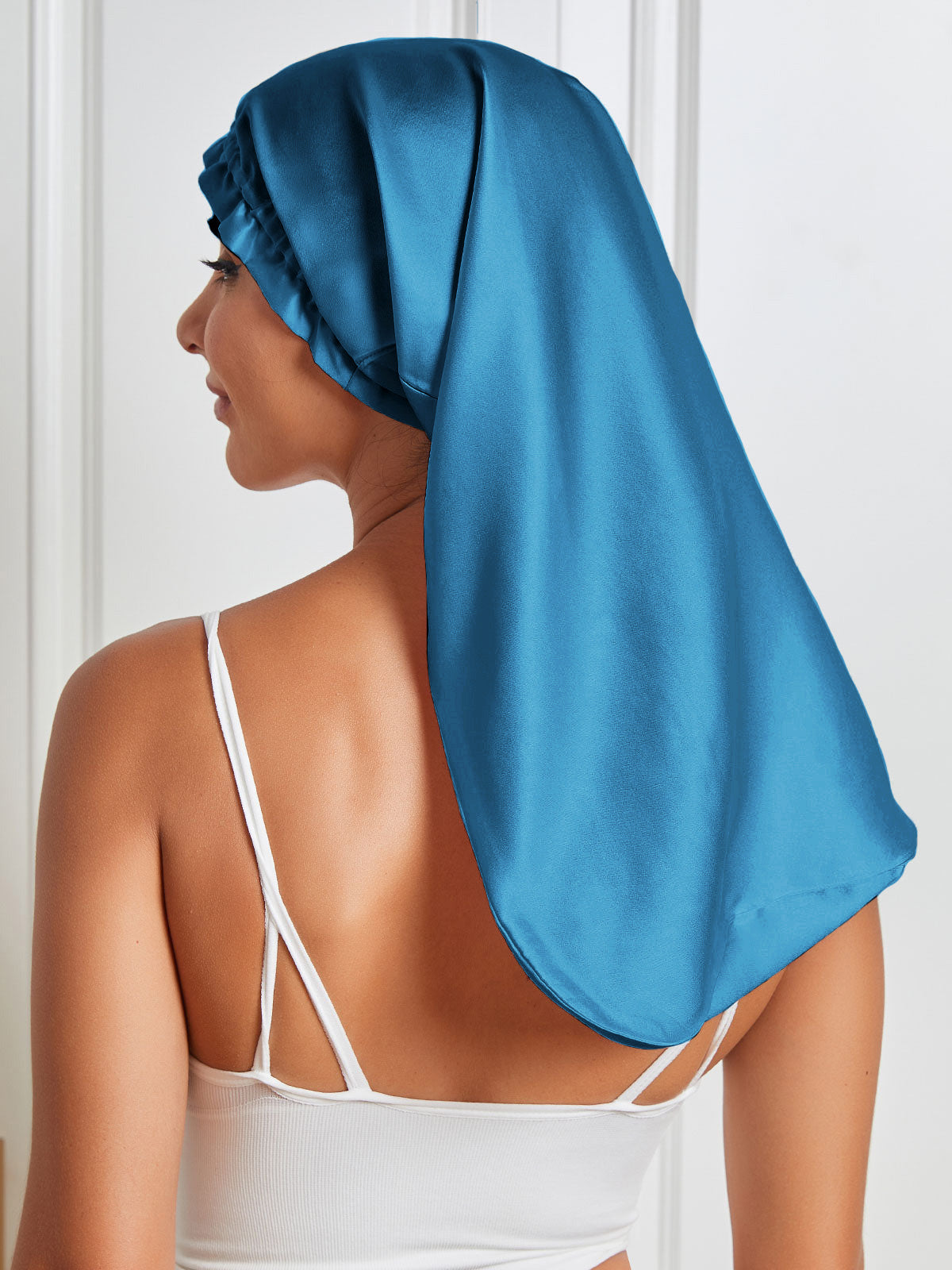 [Teal] SilkSilky-UK Pure Silk Sleep Cap 006