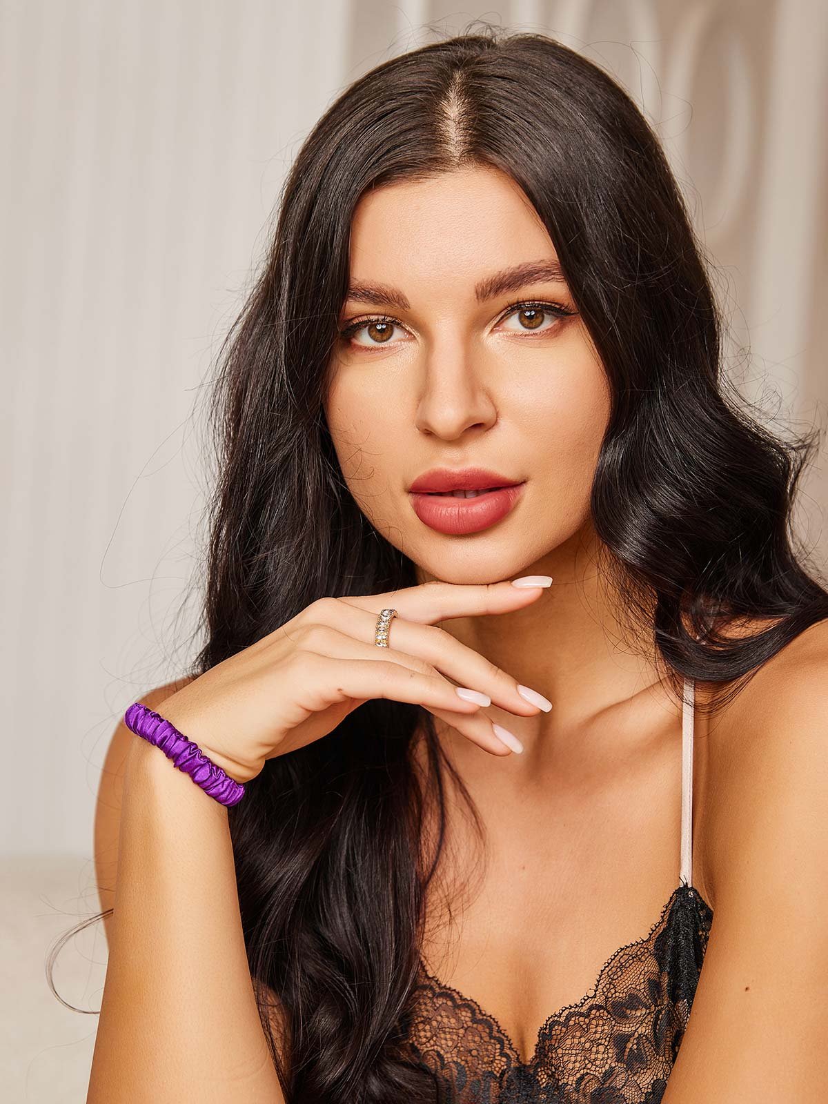 [Purple] SilkSilky-UK Scrunchie 002