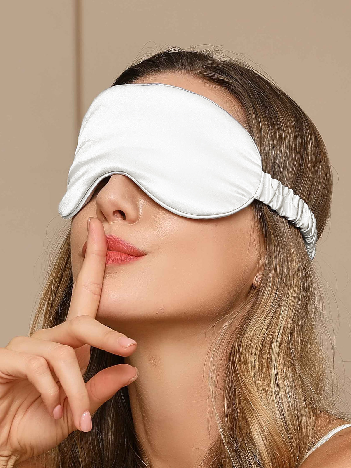 [White] SilkSilky-UK 19Momme Pure Silk Eye Mask 001
