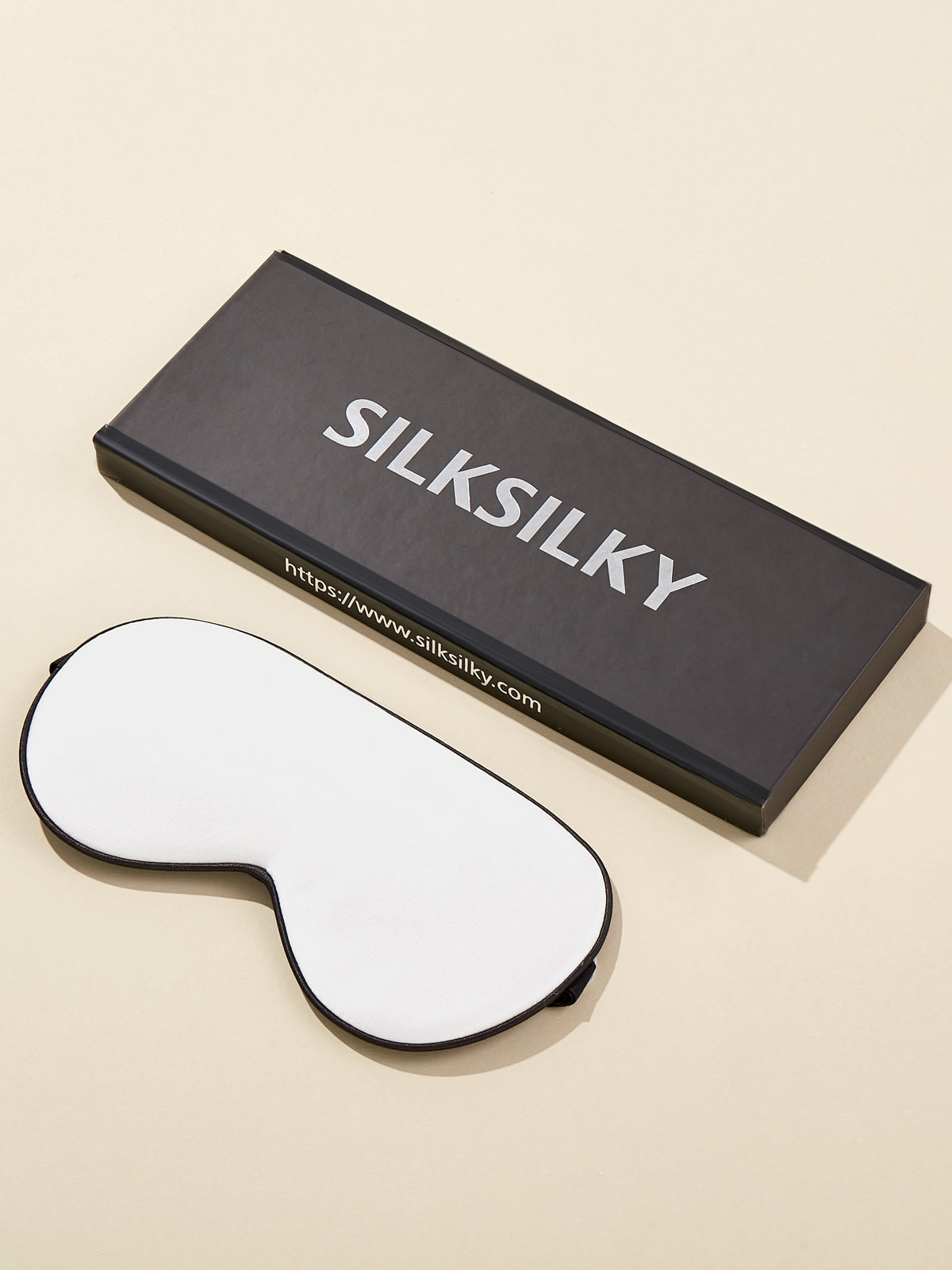 [White] SilkSilky-UK 19Momme Pure Silk Eye Mask 001