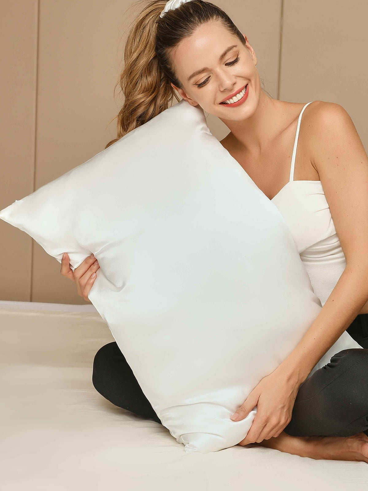 [White] SilkSilky-UK 22Momme Pure Silk Pillowcase 006