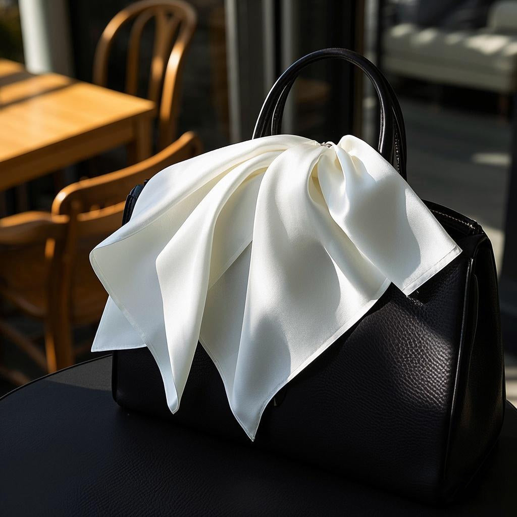 [White] SilkSilky-UK Pure Silk Scarf 001