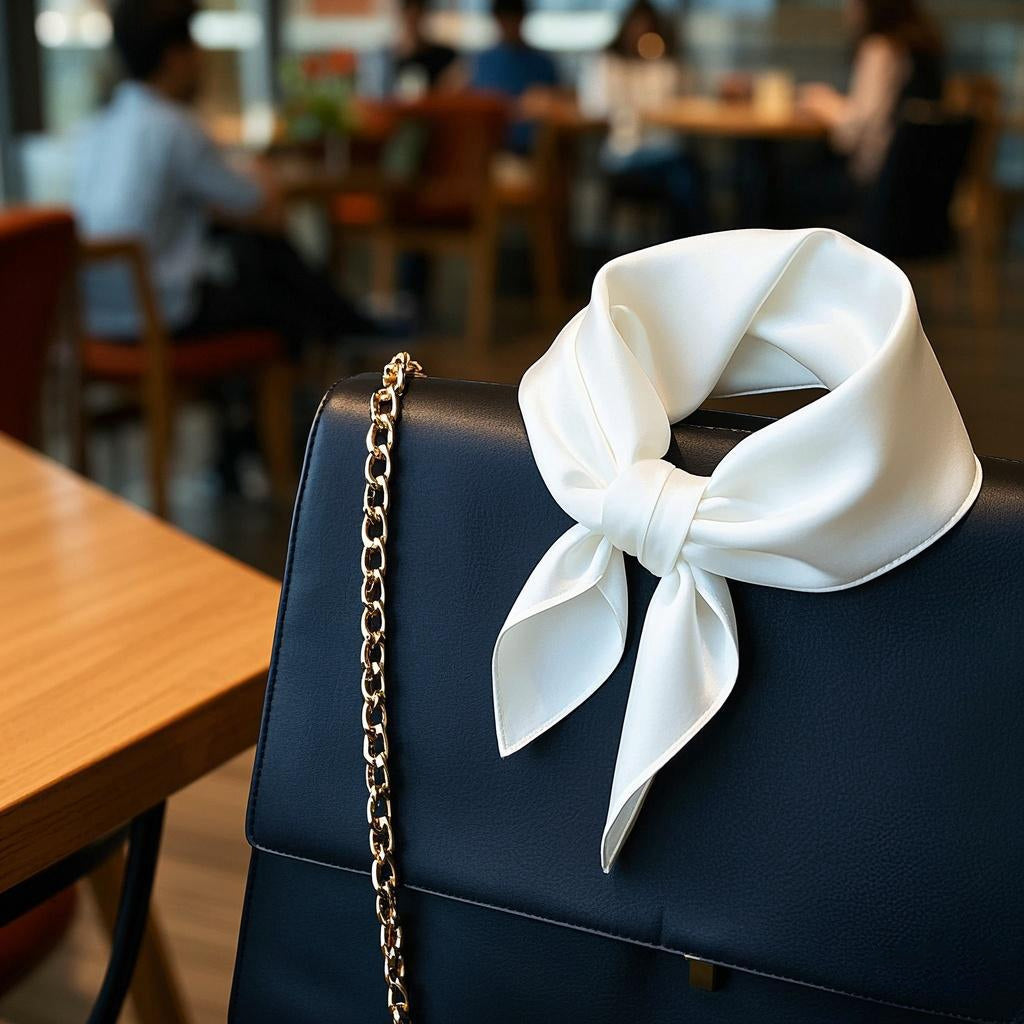 [White] SilkSilky-UK Pure Silk Scarf 002