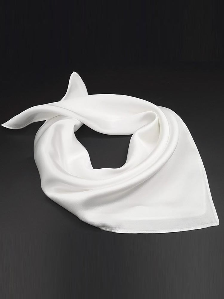 [White] SilkSilky-UK Pure Silk Scarf 003
