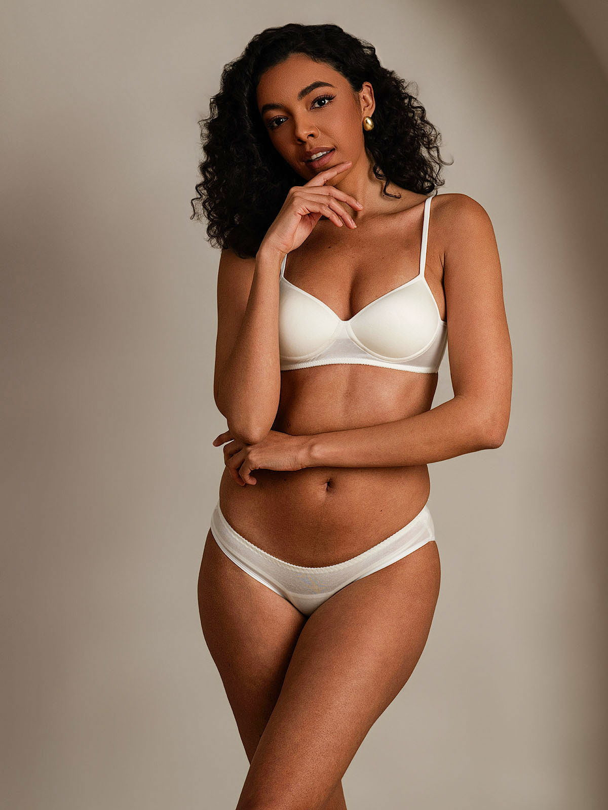 [White] SilkSilky-UK Silk Knitted Bra&Panty Set 004