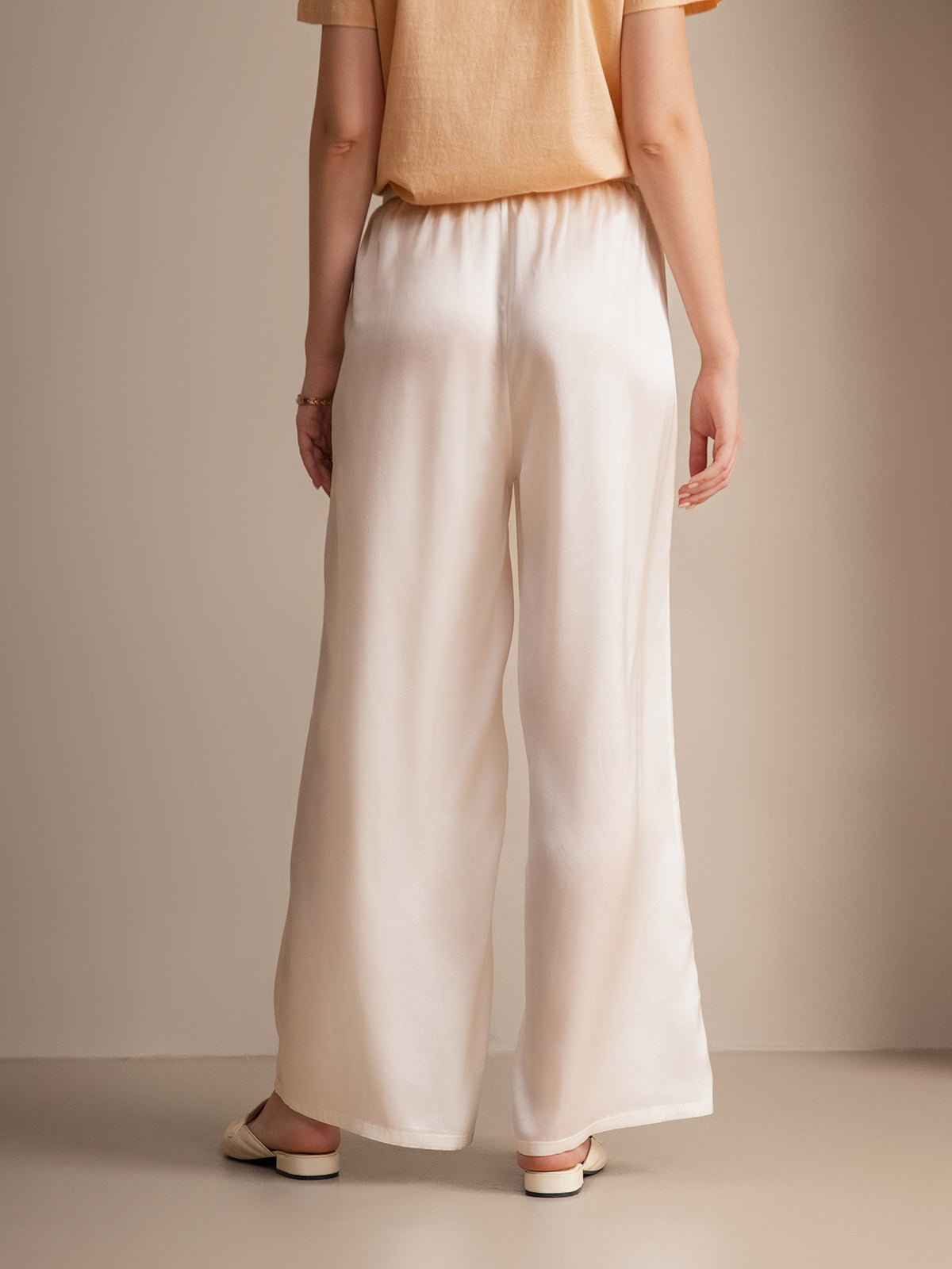 [White] SilkSilky-UK Pure Silk Womens Pants 002