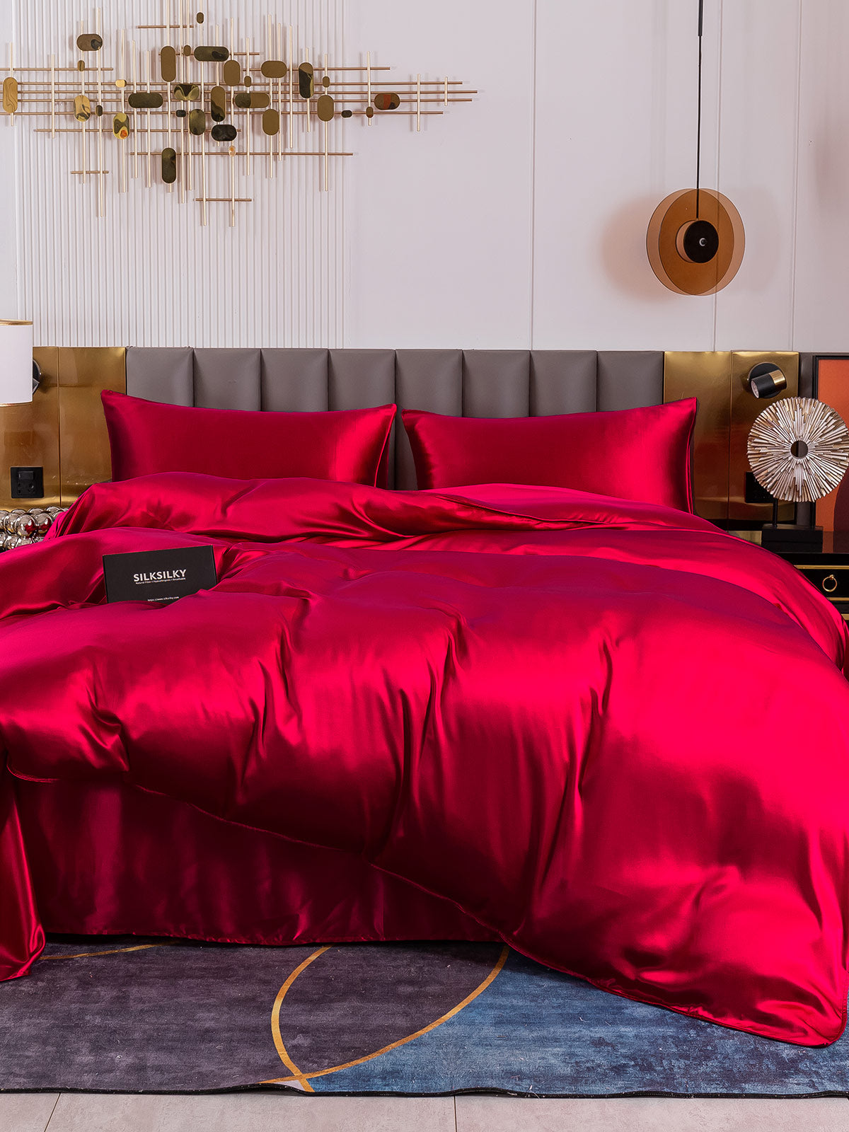 [Wine] SilkSilky-UK 19Momme Pure Silk Bedding Set 003