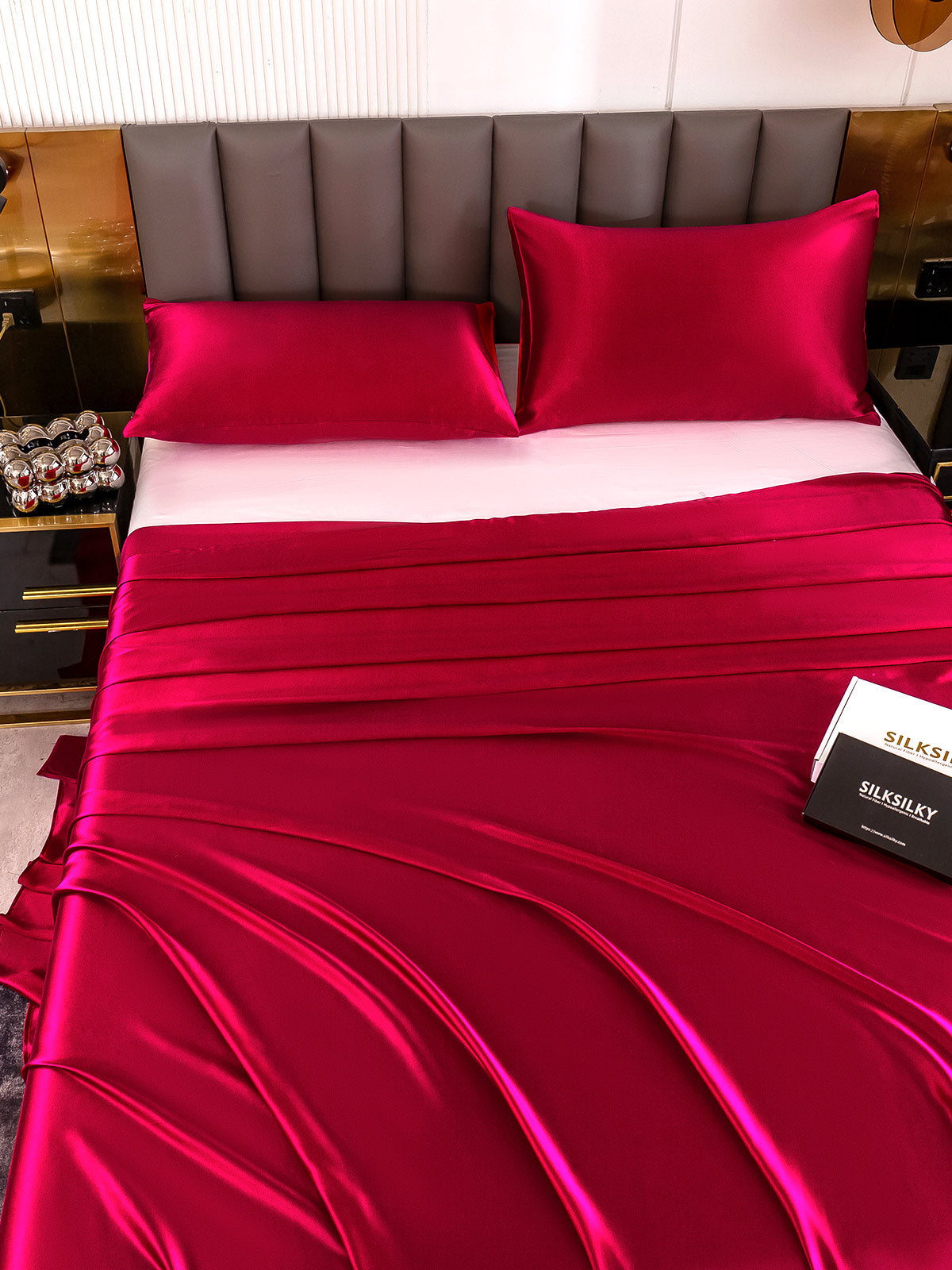 [Wine] SilkSilky-UK 19Momme Pure Silk Bedding Set 004