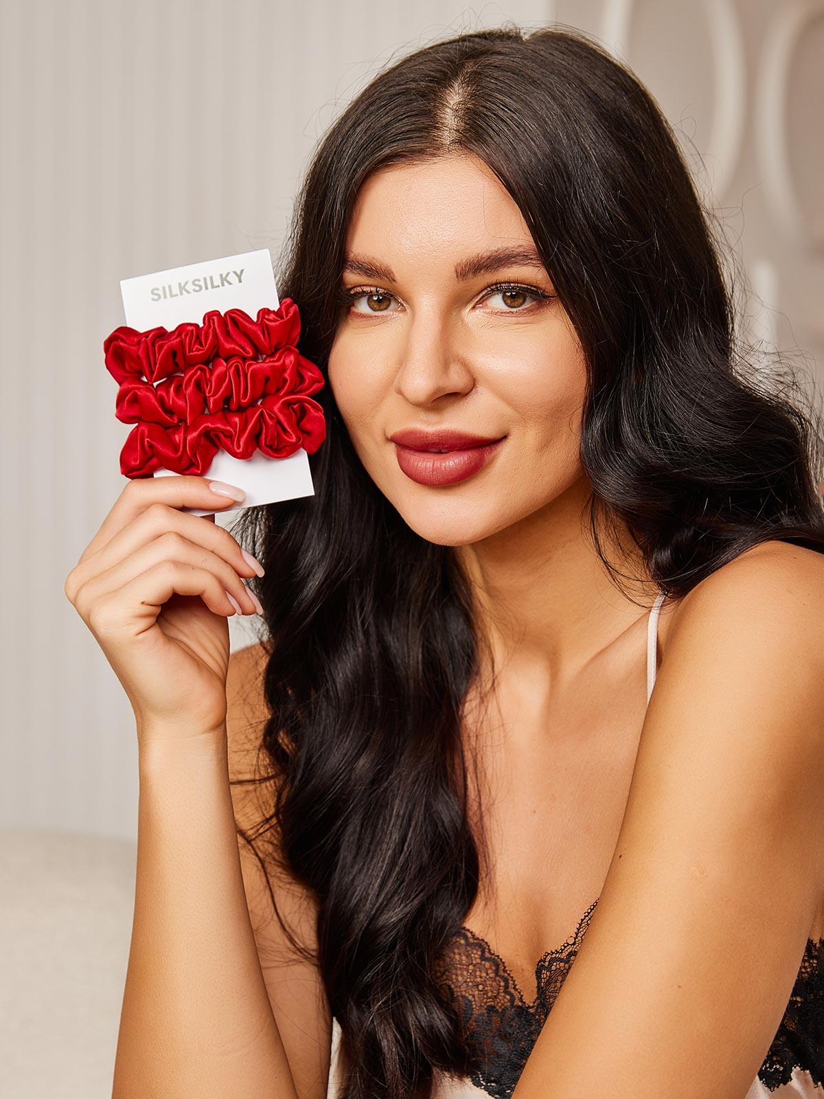 [Wine] SilkSilky-UK 19Momme Pure Silk Scrunchie 001