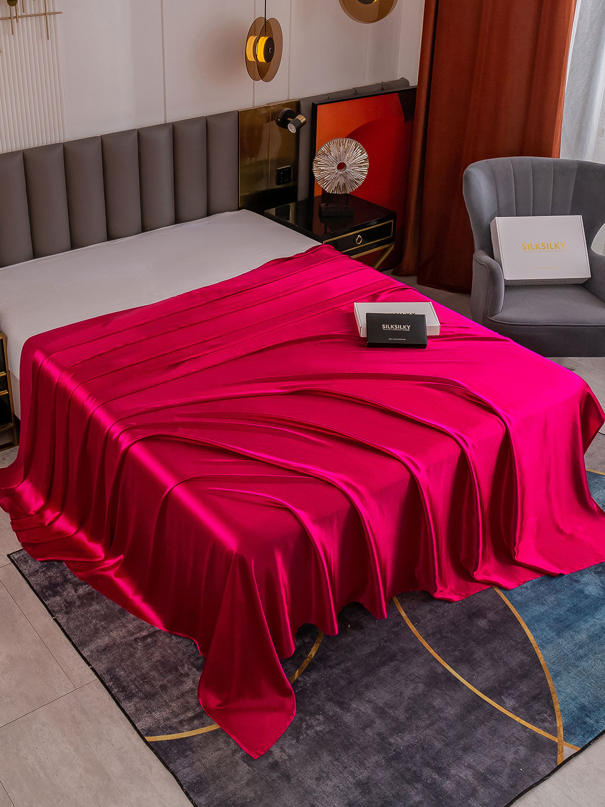 [Wine] SilkSilky-UK 19Momme Pure Silk Sheet 001