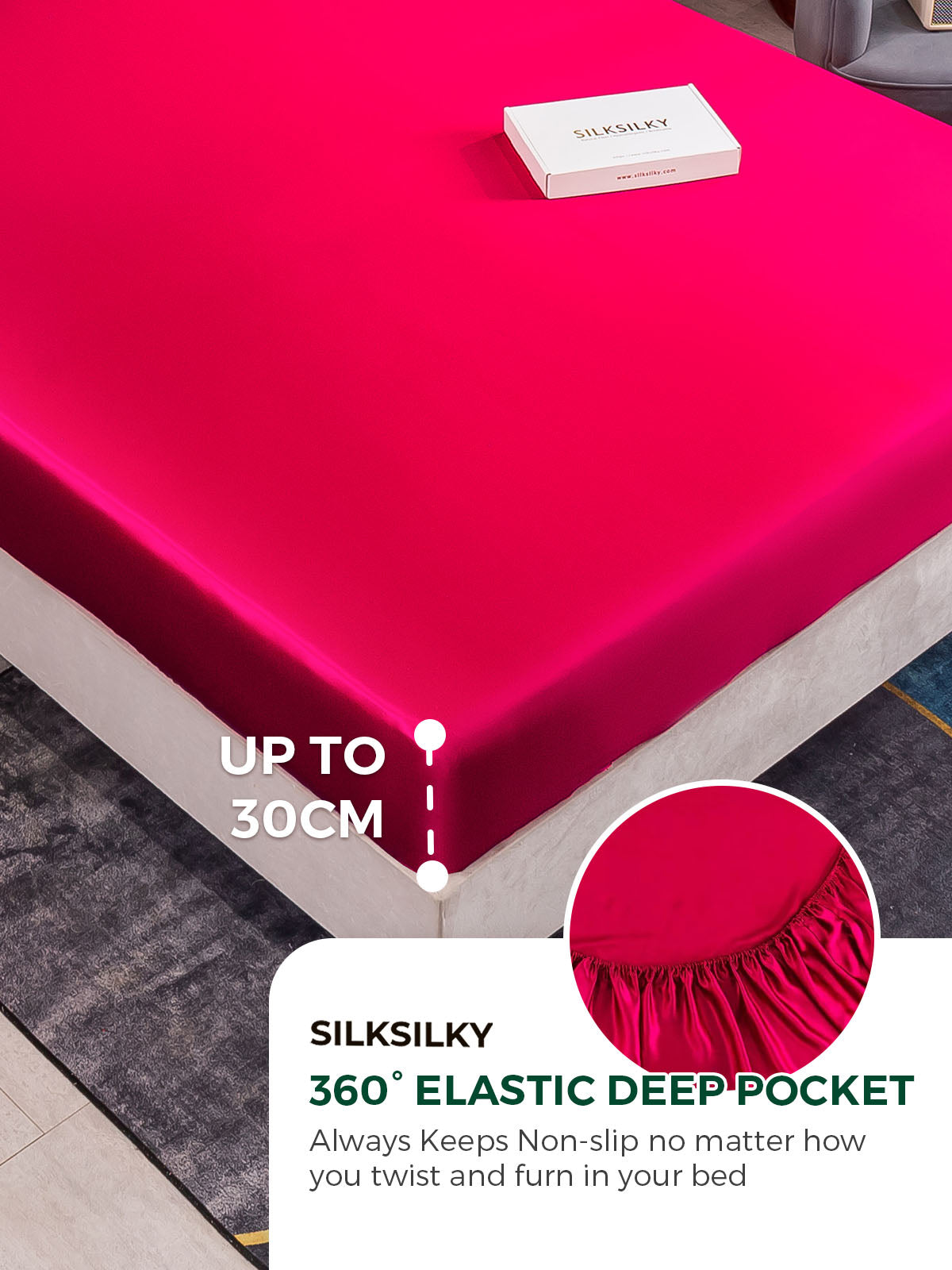 [Wine] SilkSilky-UK 19Momme Pure Silk Sheet 004
