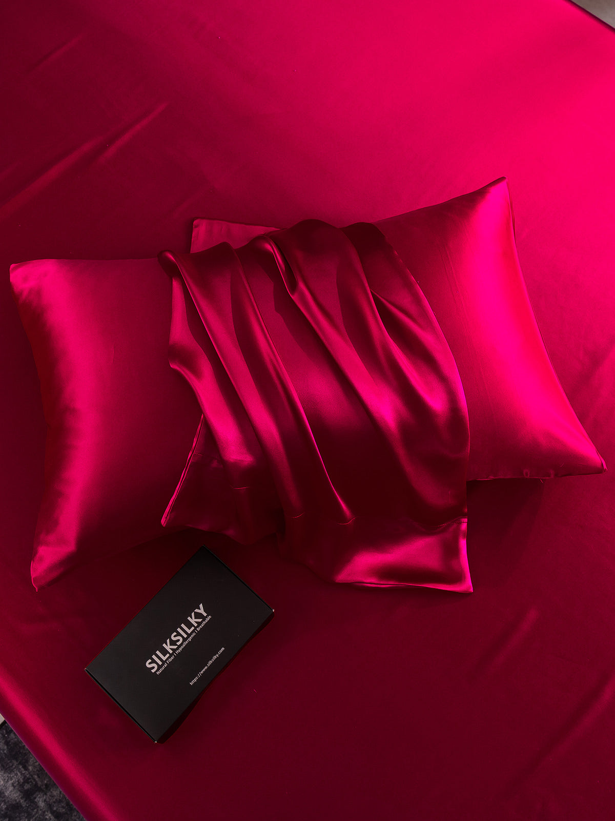 [Wine] SilkSilky-UK 22Momme Pure Silk Pillowcase 001