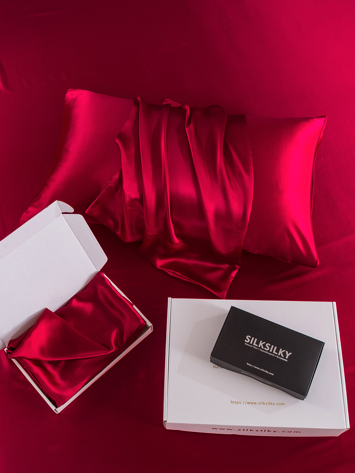 [Wine] SilkSilky-UK 22Momme Pure Silk Pillowcase 005