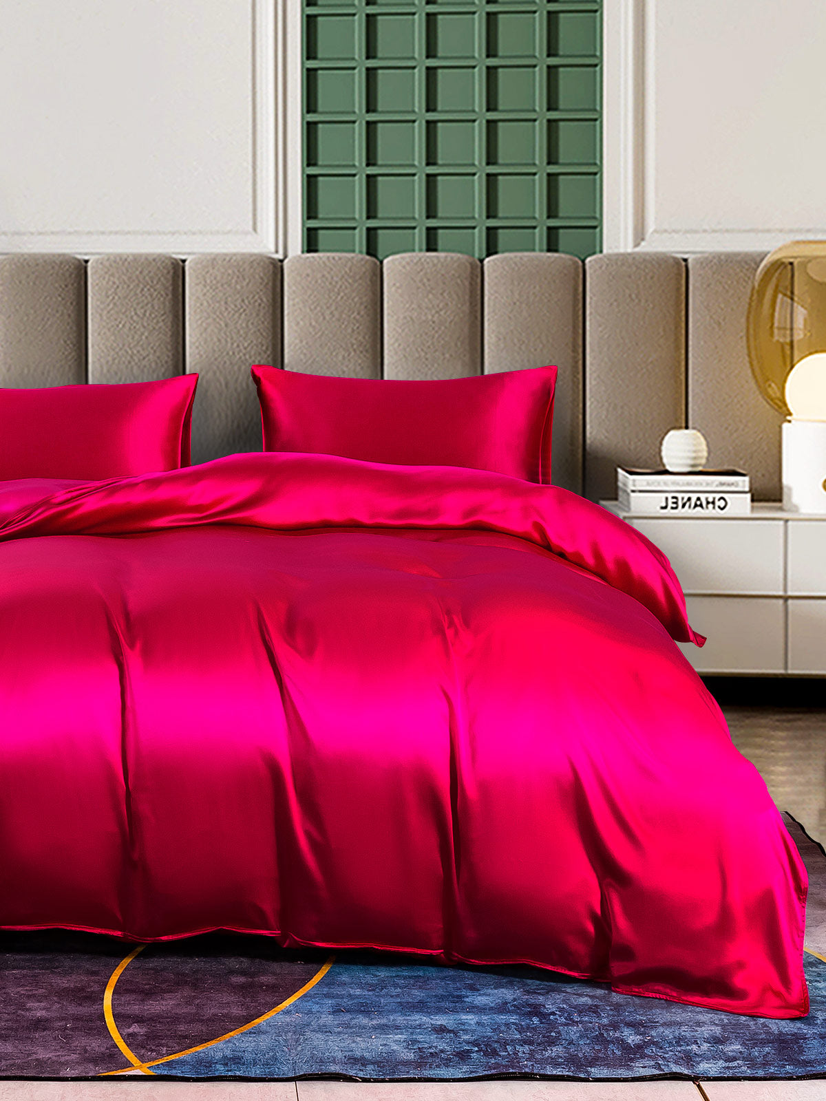 [Wine] SilkSilky-UK 25Momme Pure Silk Bedding Set 004