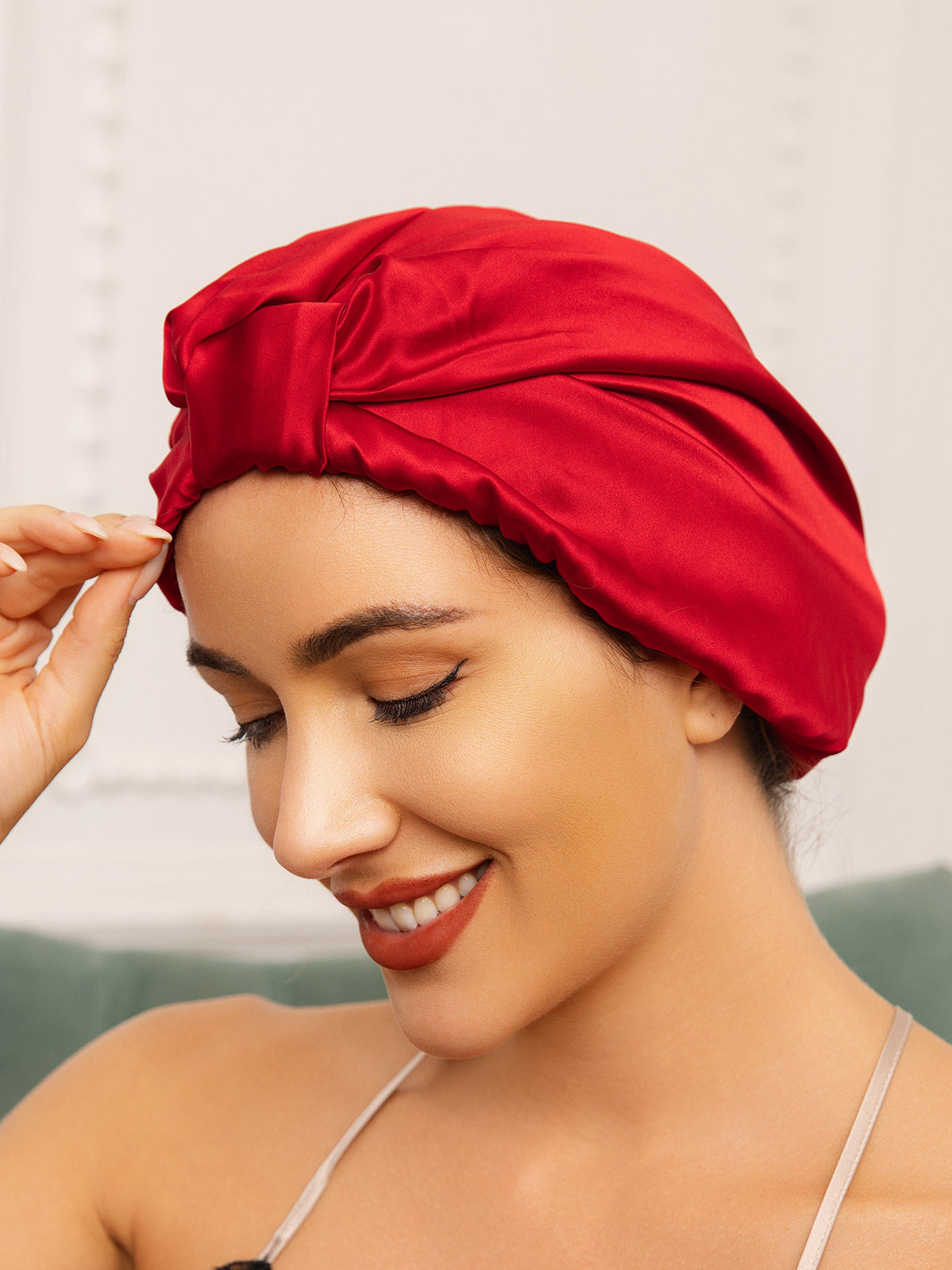 [Wine] SilkSilky-UK Pure Silk Sleep Cap 001