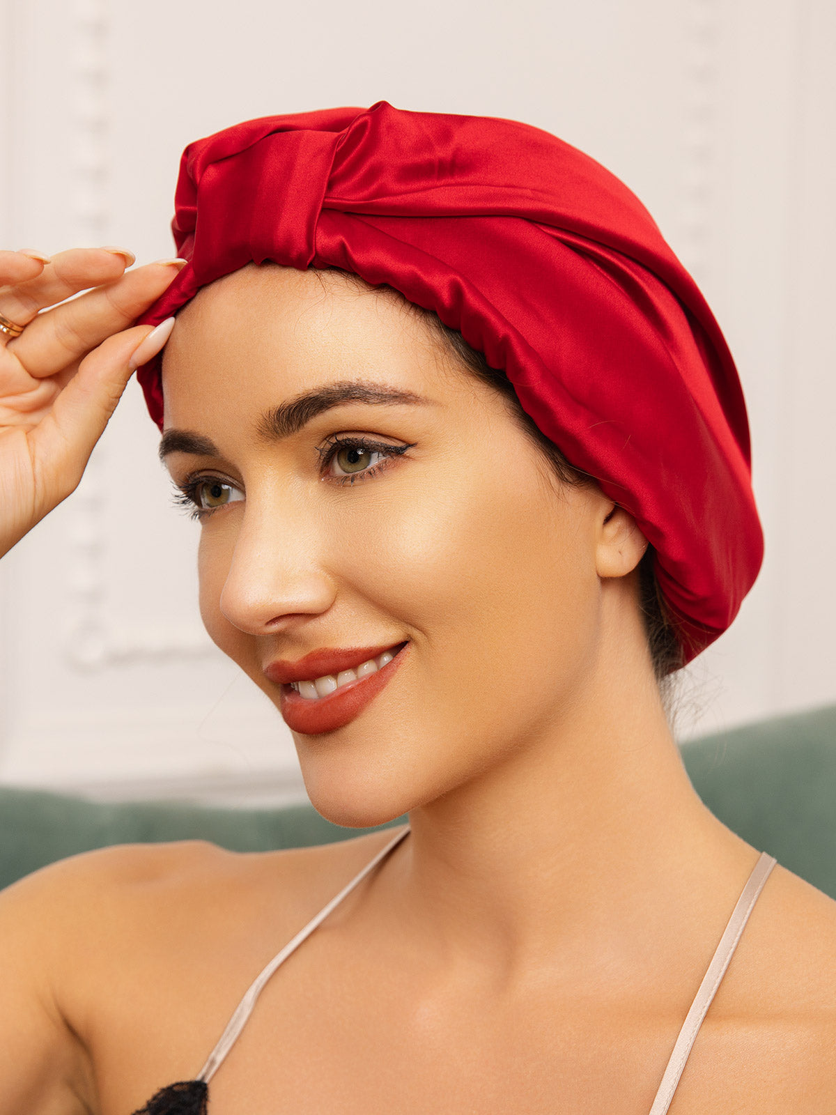 [Wine] SilkSilky-UK Pure Silk Sleep Cap 002