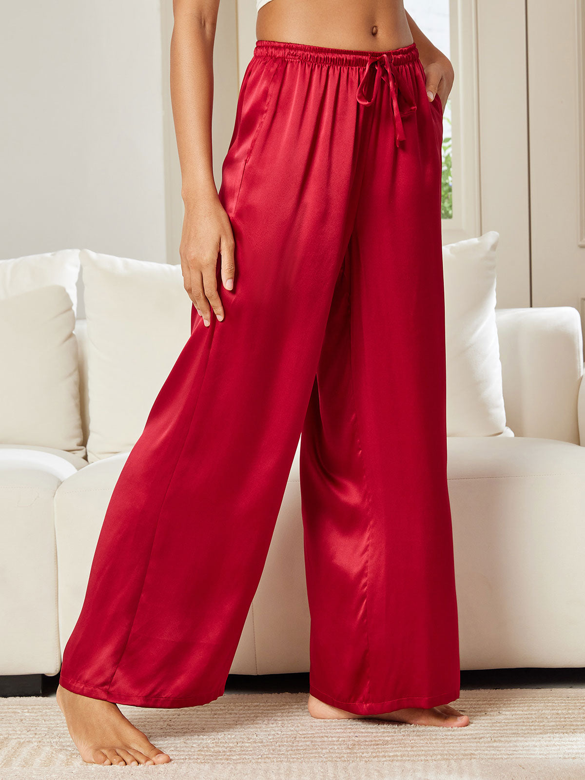 [Wine] SilkSilky-UK Pure Silk Womens Pants 003