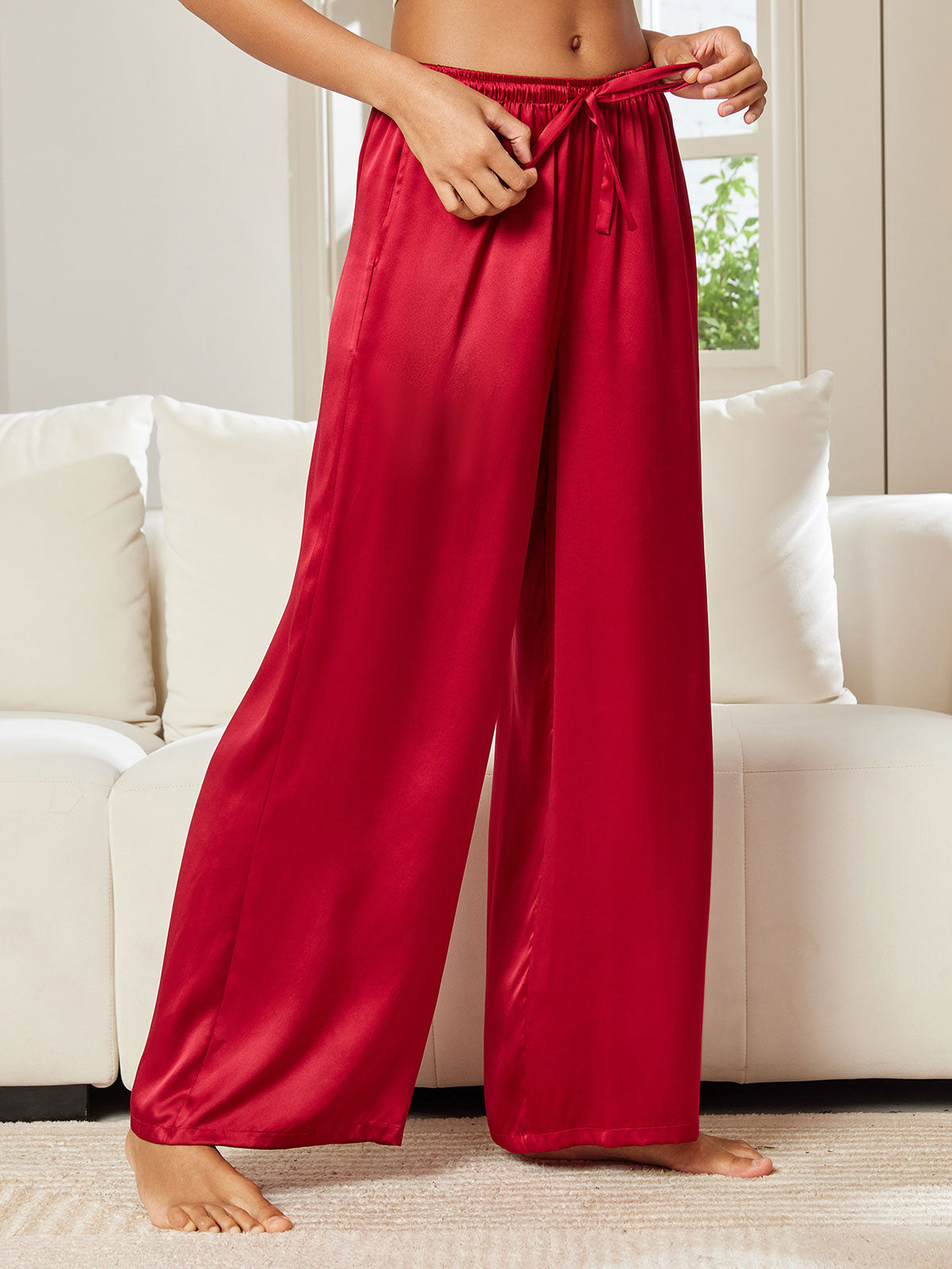[Wine] SilkSilky-UK Pure Silk Womens Pants 004