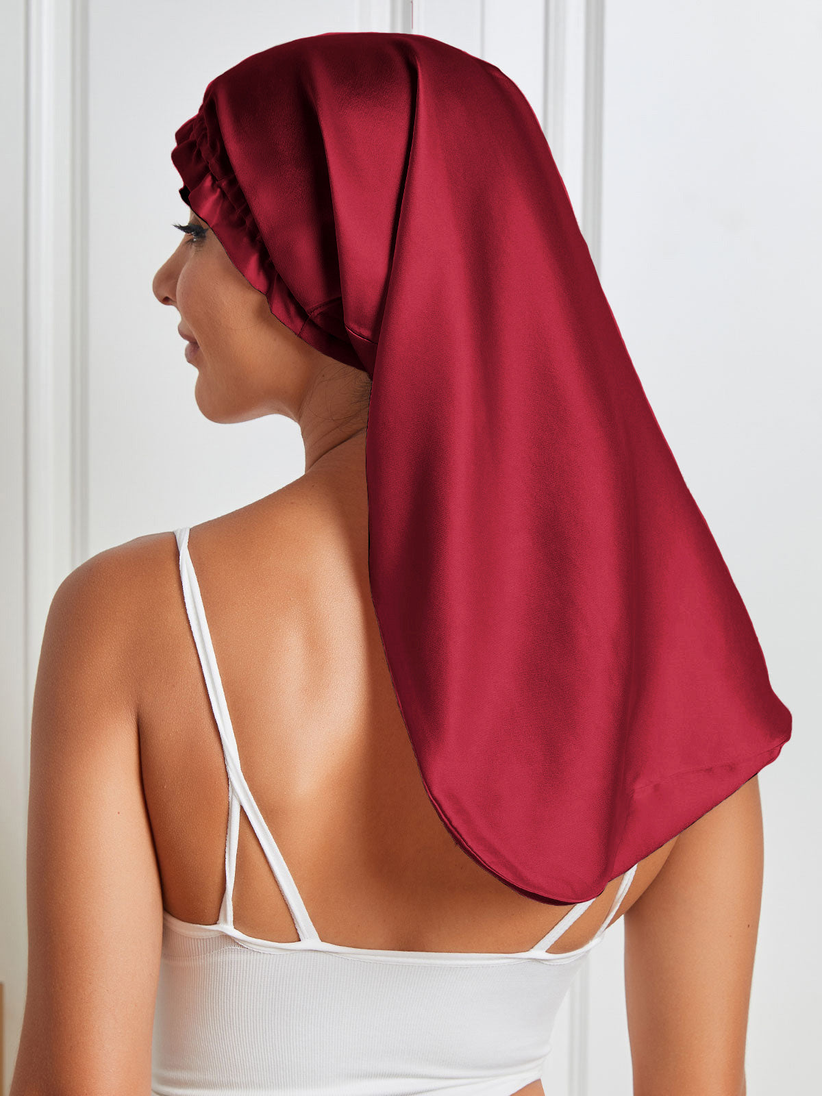 [Wine] SilkSilky-UK Pure Silk Sleep Cap 006