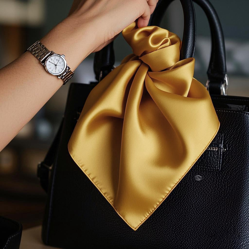 [Yellow] SilkSilky-UK Pure Silk Scarf 001