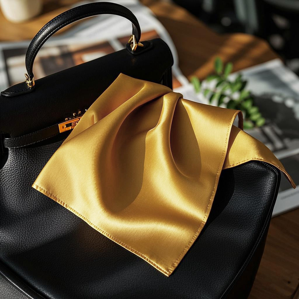 [Yellow] SilkSilky-UK Pure Silk Scarf 002