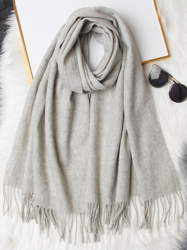 [Light Gray] SilkSilky-UK Wool Scarf 005