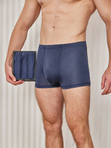 [Dark Blue] SilkSilky-UK 100% Silk Jersey Men's Underwear 001