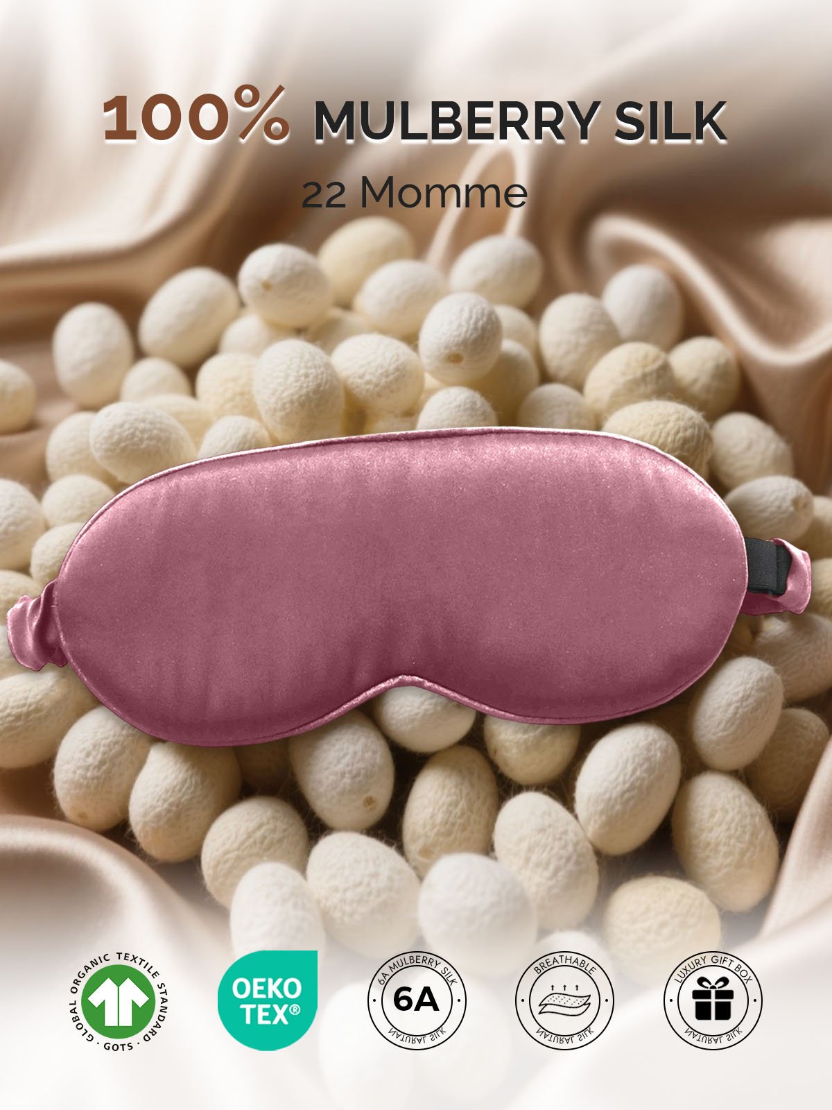 [PaleMauve] SilkSilky-UK 22Momme Pure Silk Eye Mask 002
