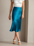 SilkSilky-UK 19Momme Pure Silk Skirt Teal 003