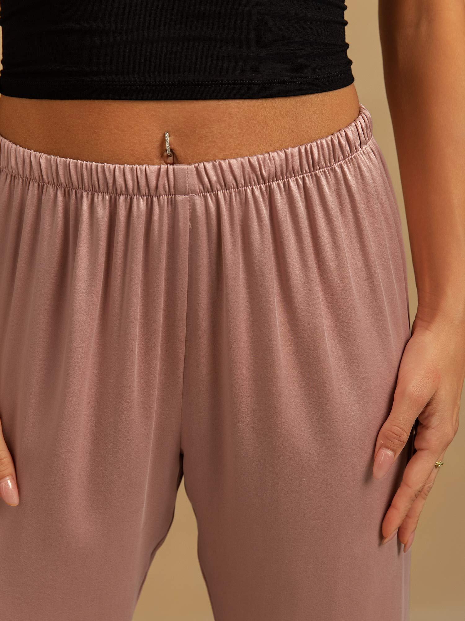 [Peach Skin] SilkSilky-UK 19Momme Washable Silk Womens Sleep Bottoms 004,