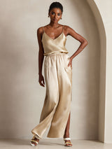 [Champagne] SilkSilky-UK Spaghetti Strap V Neck Camisole 003
