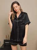 SilkSilky-UK-Pure-Silk-Short-Sleeve-Lapel-Women's-Pyjamas-Black-003