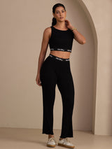 [Black] SilkSilky-UK Sleeveless Crew Neck Women's Outfit Sets 005