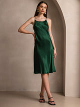[Dark Green] SilkSilky-UK Spaghetti Strap Dress 005
