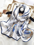 SilkSilky UK Pure Silk Scarf Blue 003